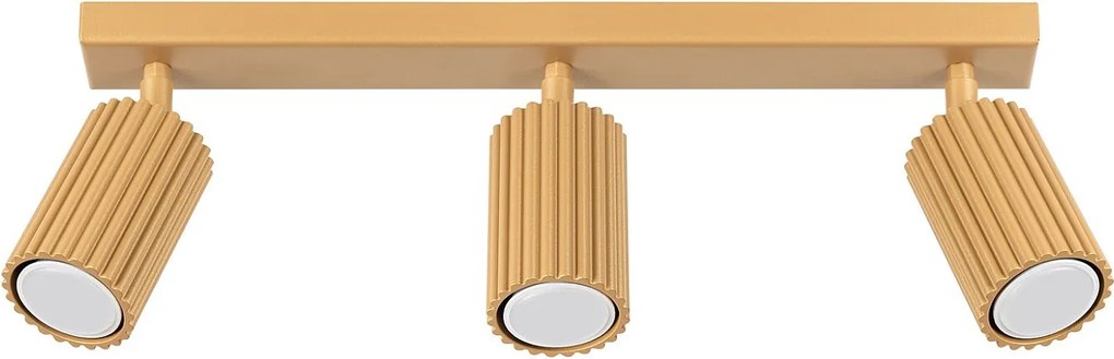Lampa Sufitowa Minimalistyczny Karbon, Aluminium - 3 Źródło - L.45 X H.16.5 Cm - Złoty