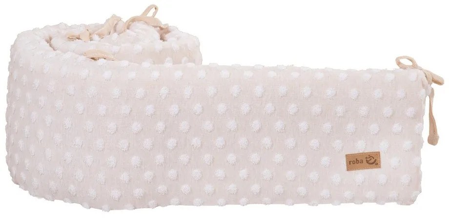Beżowy ochraniacz do łóżeczka z mieszanki bawełny 170 cm Frosty Almond – Roba
