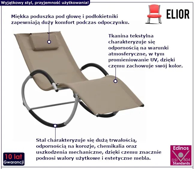 Brązowoszary leżak ogrodowy G4-B41