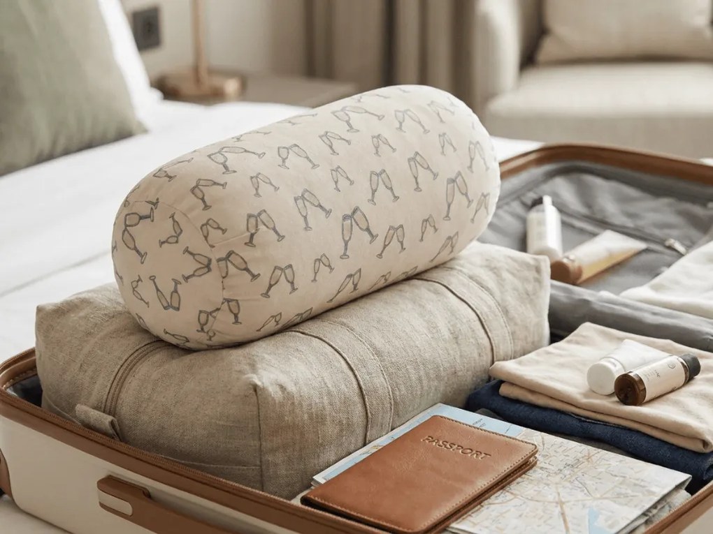 Poduszka podróżna CHEERS NECK ROLL 30x15 cm, biała