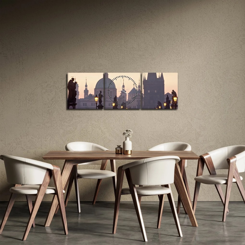 Obraz - Most Karola (z zegarem) (90x30 cm)