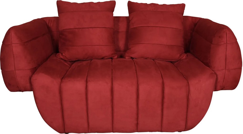 Welurowa sofa z dekoracyjnymi poduszkami Nua N90