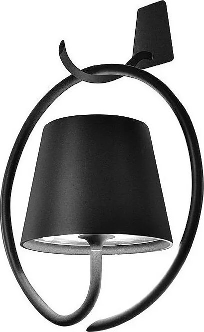 Poldina Dark Grey Lampa ścienna LED z możliwością ładowania i ściemniania, z haczykiem, czas pracy na baterii do 12 godzin