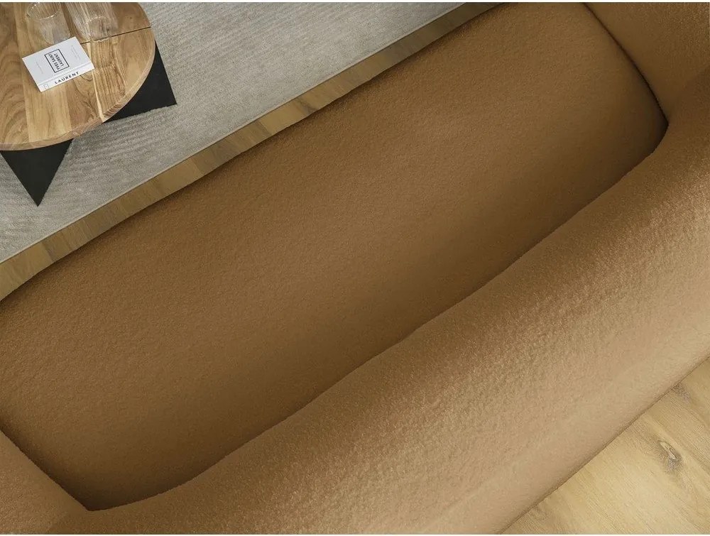 Musztardowa sofa z materiału bouclé 193 cm Elina – Bobochic Paris