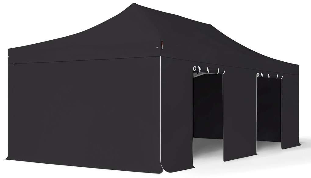 TOOLPORT 4x8 m Namiot Ekspresowy PROFESSIONAL Alu 50 mm, ze ścianami bocznymi, bez okien, czarny - (581980)