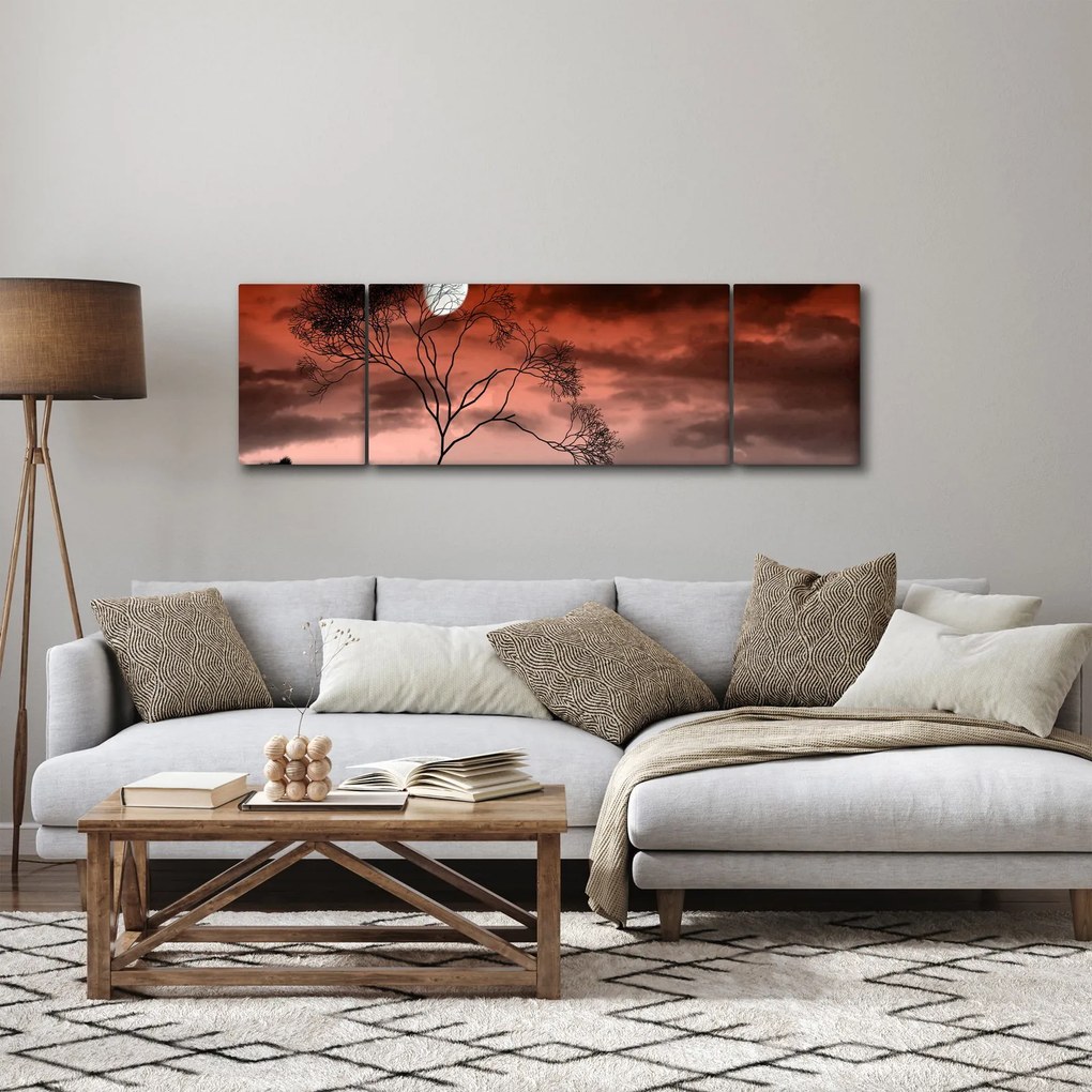 Obraz - Księżyc oświetlający noc (170x50 cm)