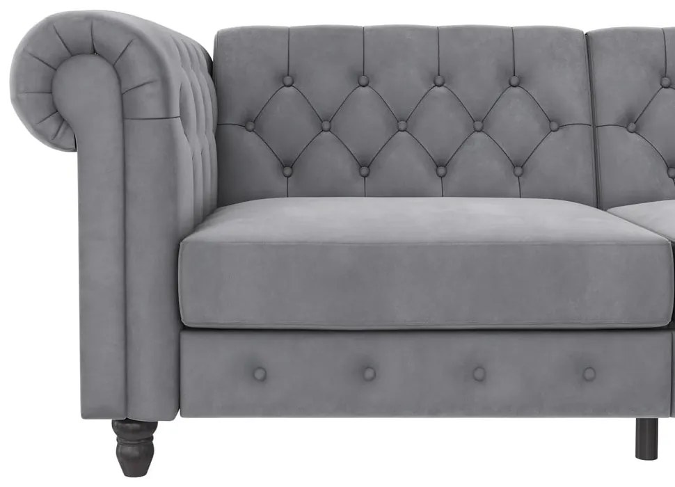 Jasnoszara aksamitna sofa 236 cm Felix – Støraa