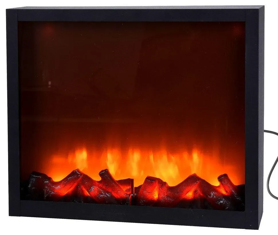 Kominek elektryczny LED, dekoracja świąteczna zasilana sieciowo, 41 x 25 cm
