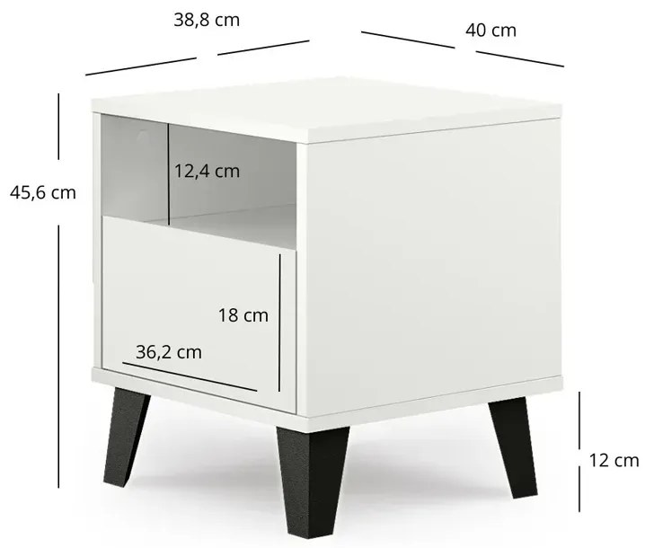 Szafka nocna na nóżkach z szufladą dąb artisan - Bilgo 7X