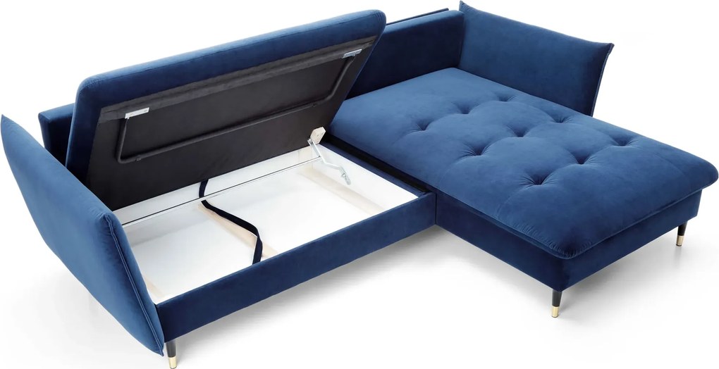 Granatowy narożnik pikowany rozkładany E4-R91