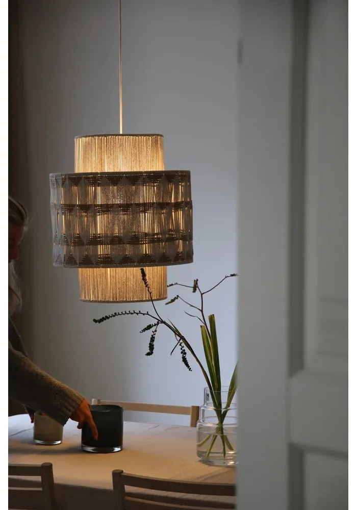 Lampa wisząca w naturalnym kolorze z jutowo-tekstylnym kloszem ø 45 cm Ano – Markslöjd