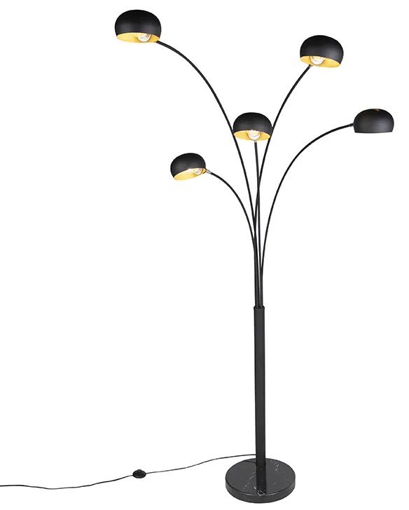 Designerska lampa podłogowa czarna 5-światłowa - Sixties MarmoDesignerski Oswietlenie wewnetrzne