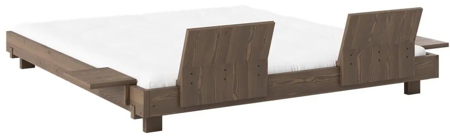 Brązowe łóżko dwuosobowe z litego drewna sosnowego ze stelażem 180x200 cm Social – Karup Design