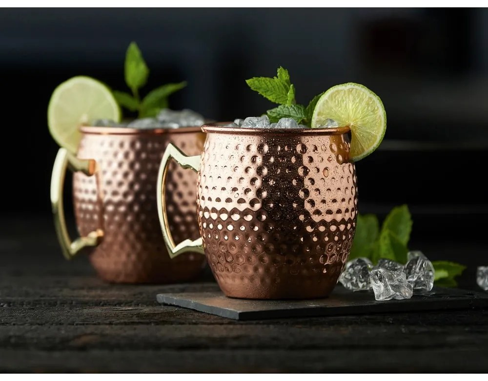 Stalowe kubki w kolorze miedzi zestaw 4 szt. 80 ml Moscow Mule – Lyngby Glas