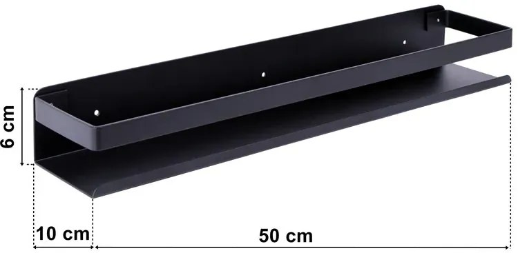 Czarna półka łazienkowa na kosmetyki 50 cm A3-S56