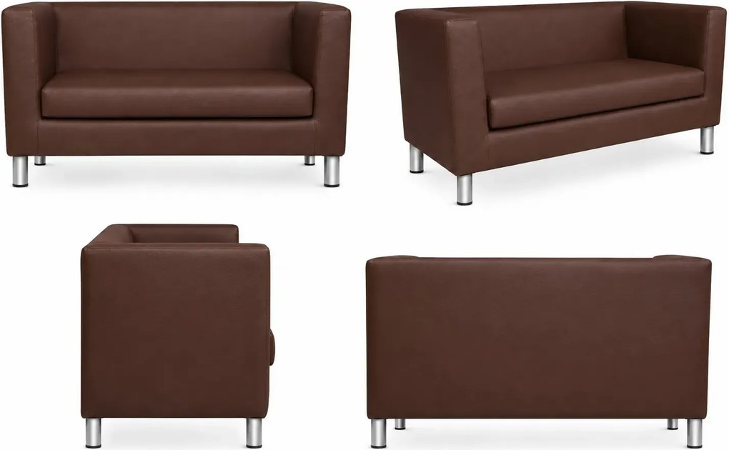 Sofa Monaco : Kolor nogi - Chrom, Kolor tkaniny - EKO-SKÓRA - 3D, Typ tkaniny - Eko-skóra , Wysokość nogi - 15 cm