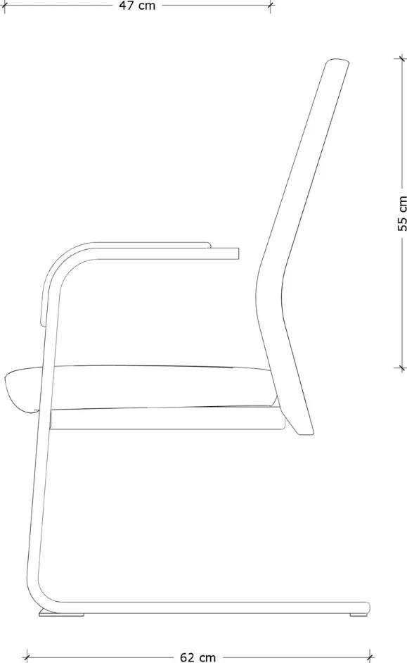 Krzesło biurowe na płozach Trent S, czarna ekoskóra