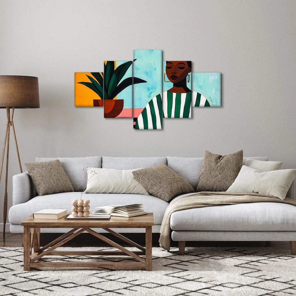 Obraz - Kobieta z kwiatem (125x70 cm)