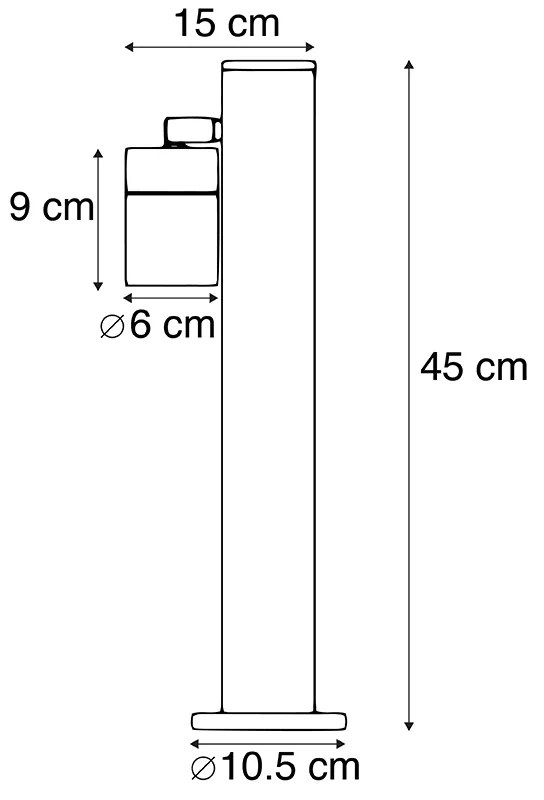 Zewnetrzna Lampa zewnętrzna czarna 45 cm regulowana IP44 - Solo Nowoczesny Oswietlenie zewnetrzne