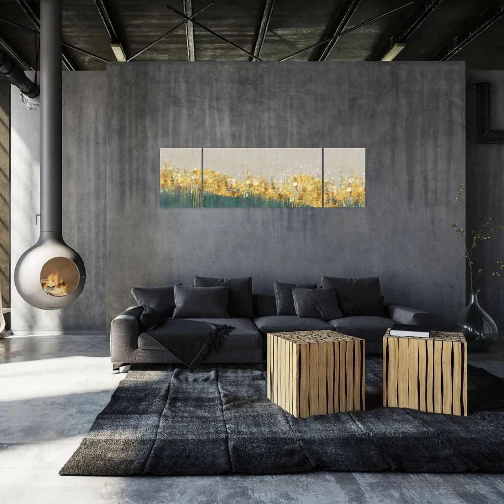 Obraz - Tekstura ze złotą dekoracją (170x50 cm)