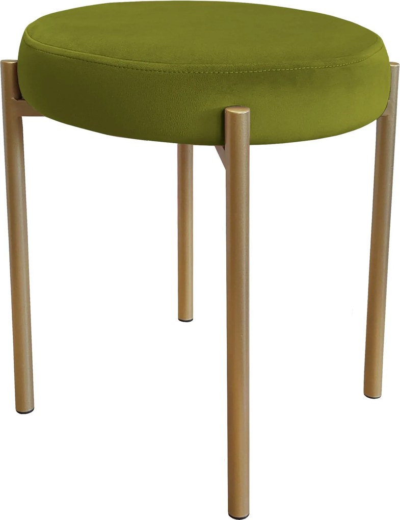 Taboret DIOR stelaż metalowy tkanina Welur : Kolor Stelaża - Złoty, Kolor tkaniny - VELVET - BL75, Typ tkaniny - Velvet