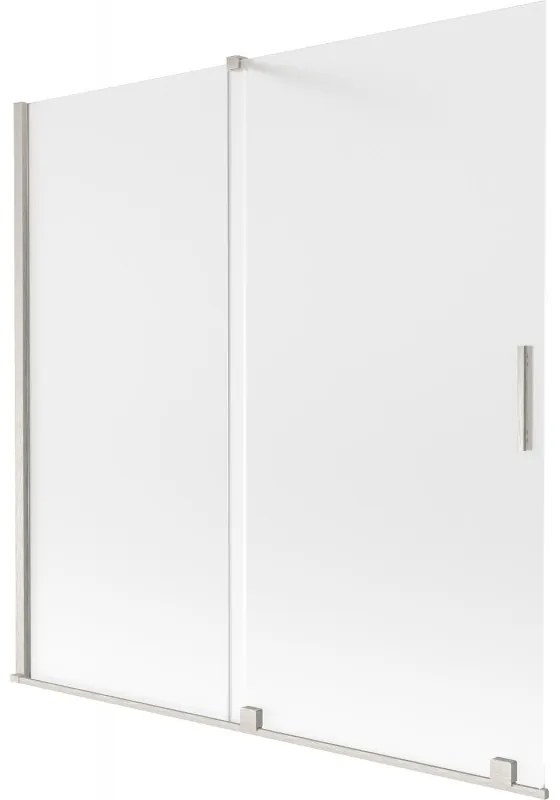Mexen Velar parawan nawannowy 2-skrzydłowy rozsuwany 160 x 150 cm, szron, nikiel szczotkowany - 896-160-000-31-97
