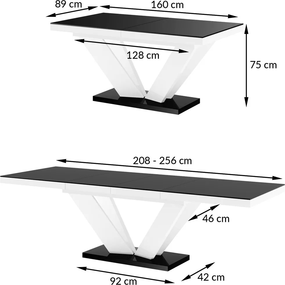 Rozkładany stół z matowym blatem Viva 2 Hubertus