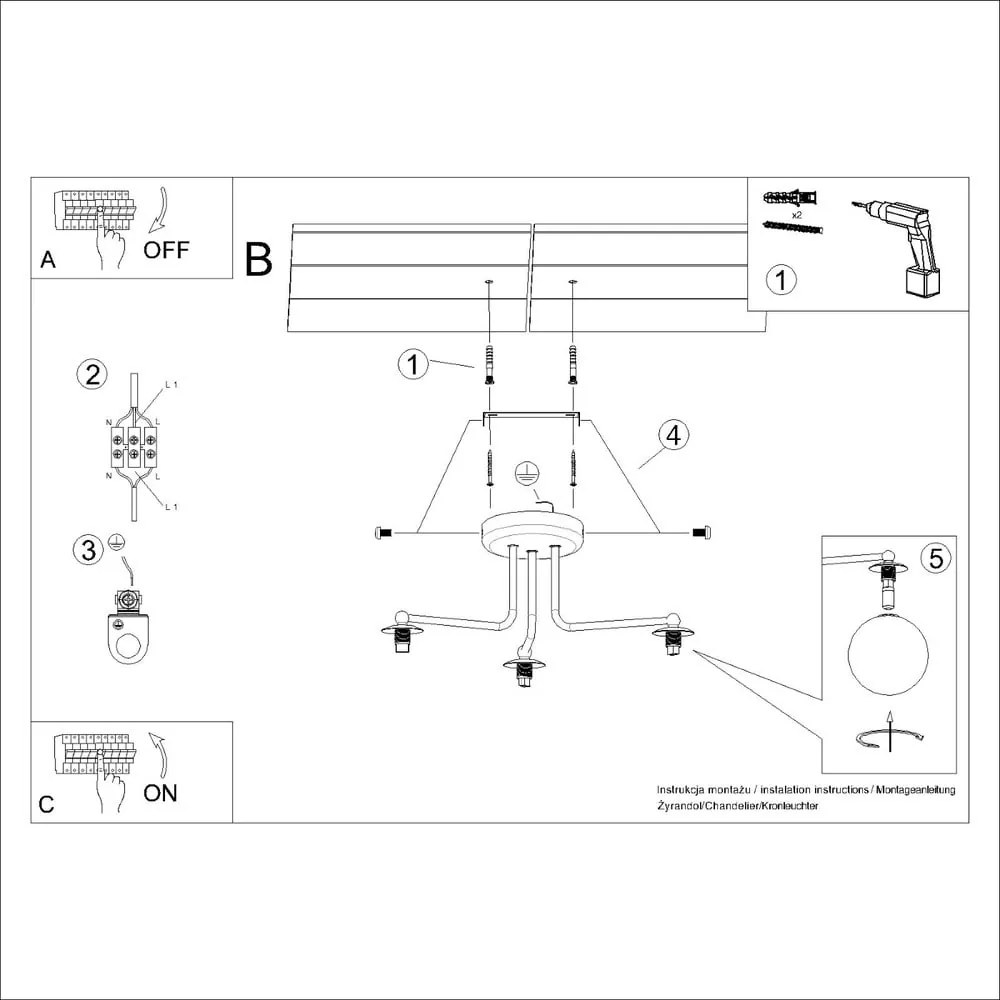 Biała lampa sufitowa Beam – Nice Lamps