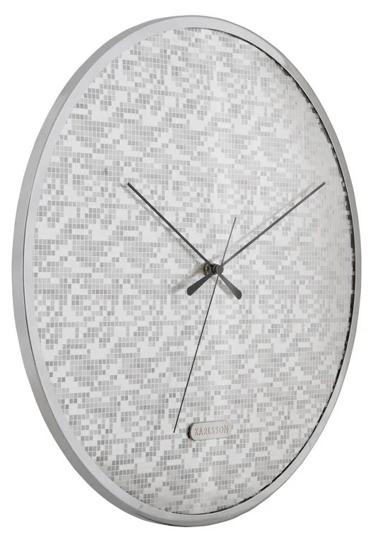 Karlsson 6005SI designerski zegar ścienny srebrny,średnica 40 cm