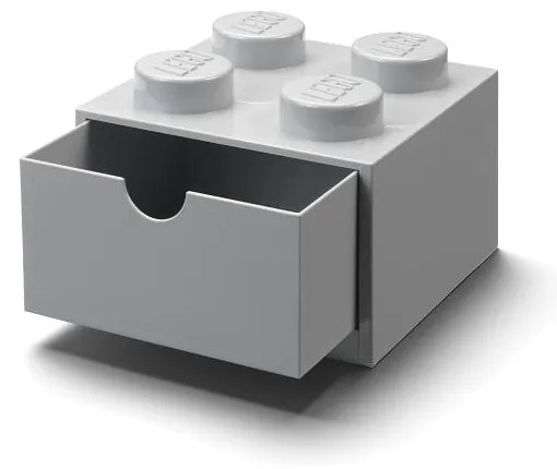 Szara skrzynka na biurko z szufladą Brick - LEGO®
