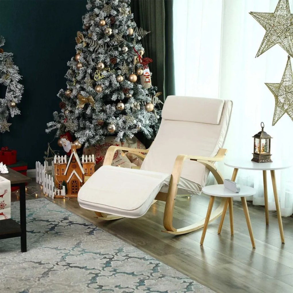 Fotel bujany SWING, max obciążenie 150kg, 67x115x91cm, beżowa Jurhan