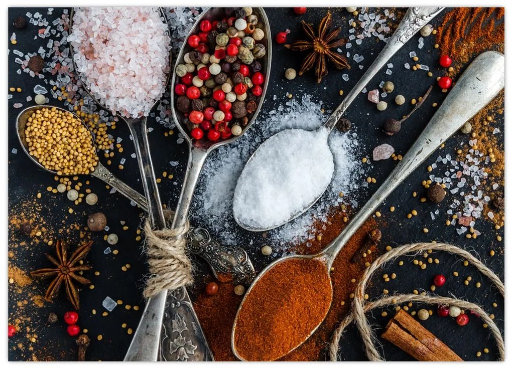 Obraz na szkle - przyprawy (70x50 cm)