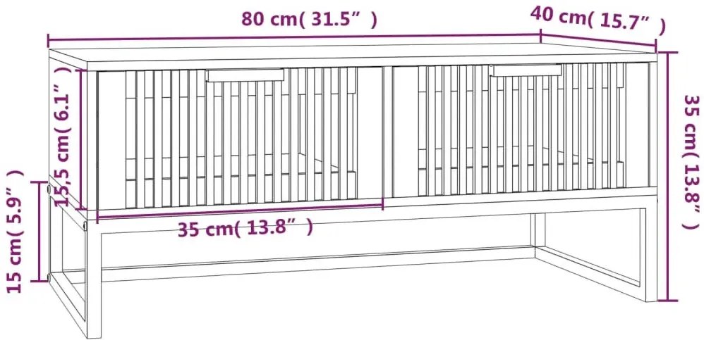 Czarny stolik kawowy z szufladami H5-P48
