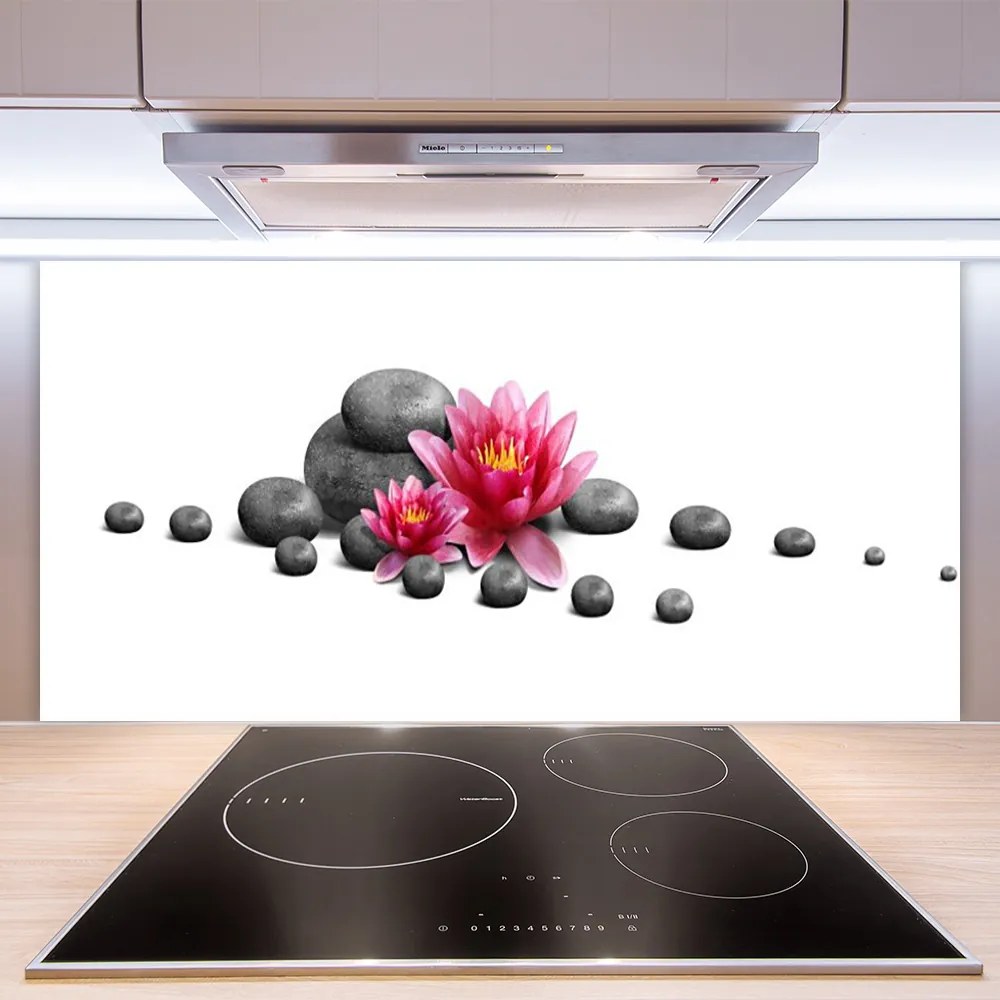 Panel Szklany do Kuchni Harmonijny Lotos W Stylu Zen