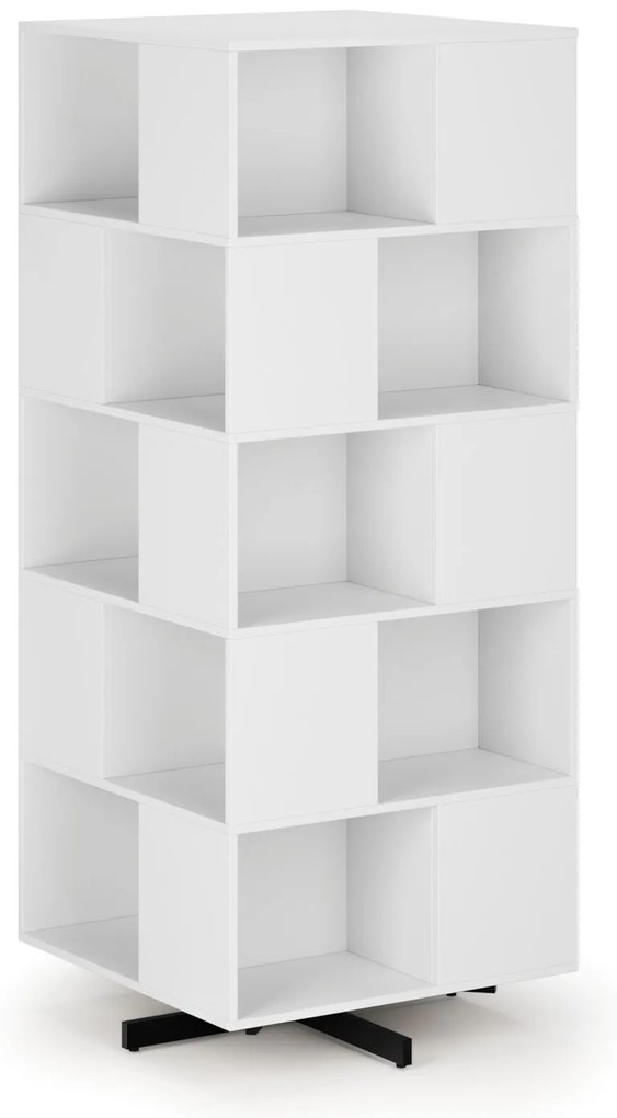 Półka obrotowa, 800×800×1932 mm, 4x 5 przedziałów, biała
