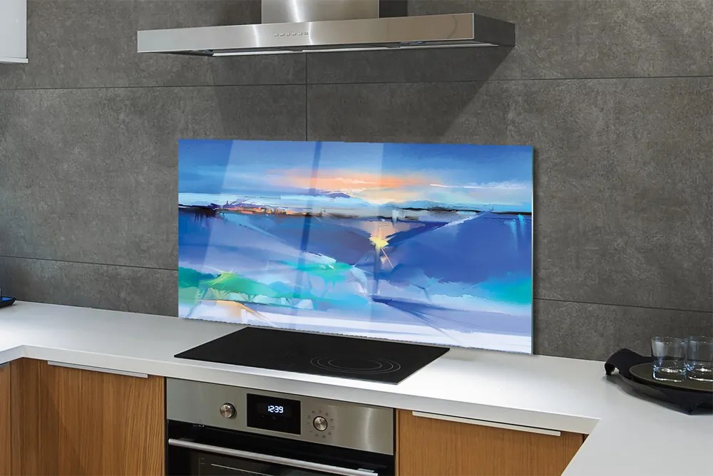 Szklany Panel Chmury nad Koronami Drzew