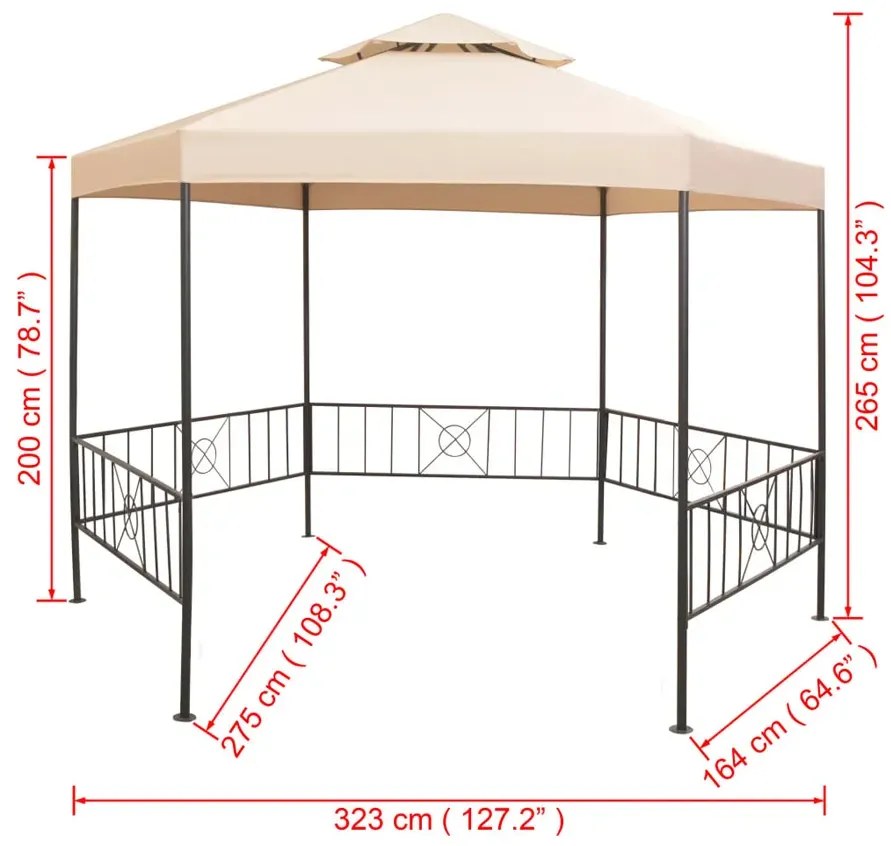 Beżowe przenośne zadaszenie ogrodowe R9-F43