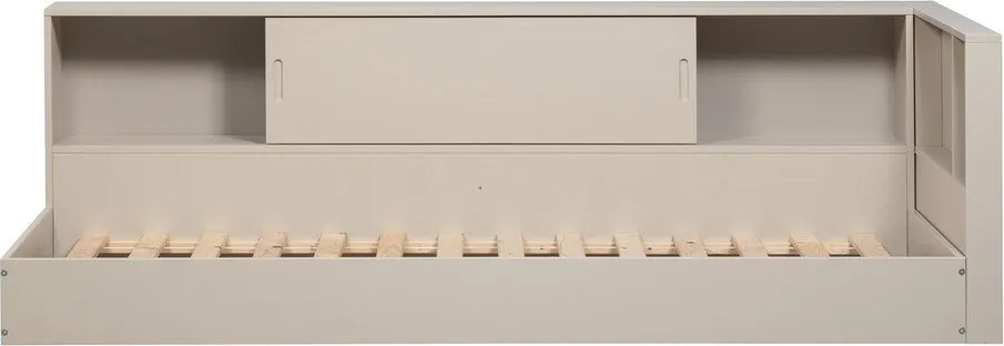 Szaro-beżowe łóżko jednoosobowe z litego drewna sosnowego bez stelaża 90x200 cm Carter – WOOOD