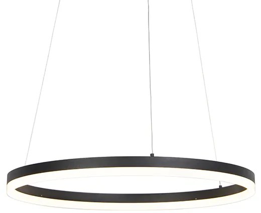 Designerska lampa wisząca czarna 60 cm z LED 3-stopniowy ściemniacz - Anello