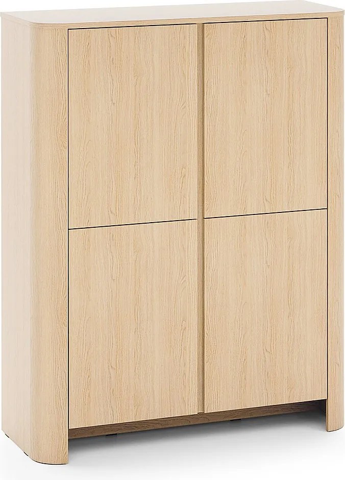 Komoda Dąb Vicenza 103 x 39 x 132 cm | Nowoczesny mebel z zaokrąglonymi krawędziami