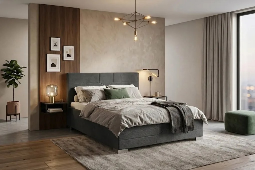 Łóżko KATI 120x200 cm Ciemny szary Bez materaca