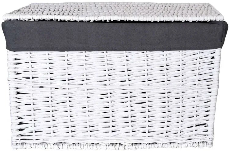 Biało Szary Kufer Z Lnianym Wkładem T1-Z40