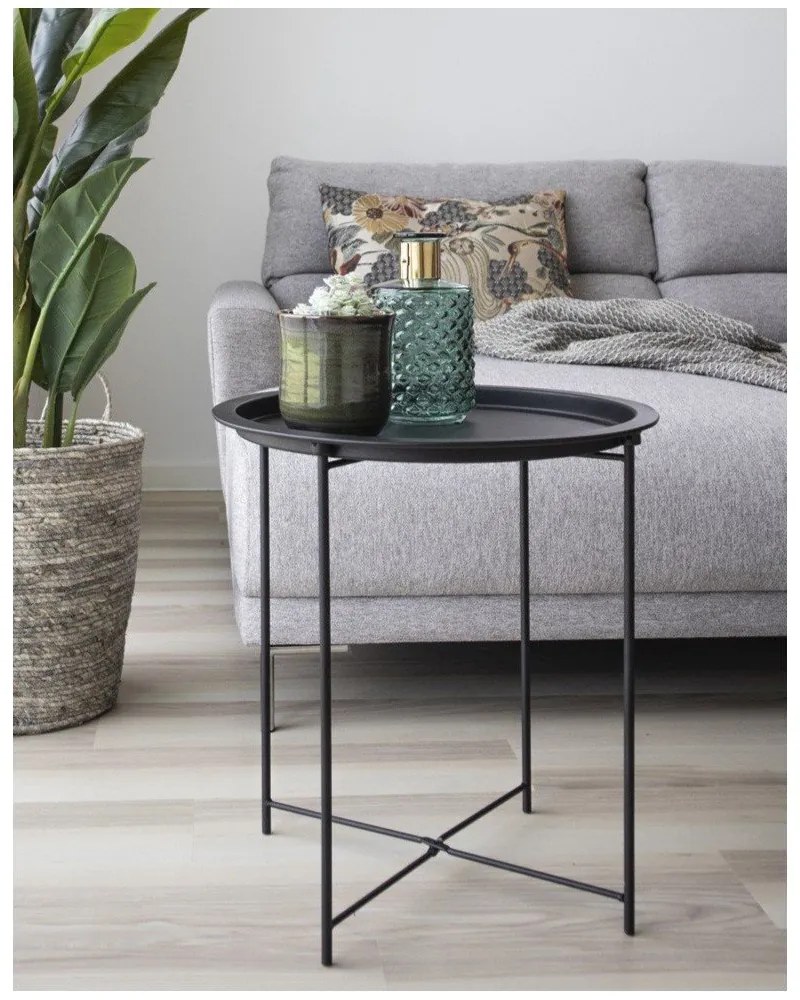 Metalowy okrągły stolik ø 47 cm Bastia – House Nordic