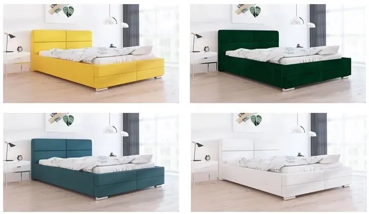 Dwuosobowe łóżko z pojemnikiem 140x200 Erli 3X - 36 kolorów