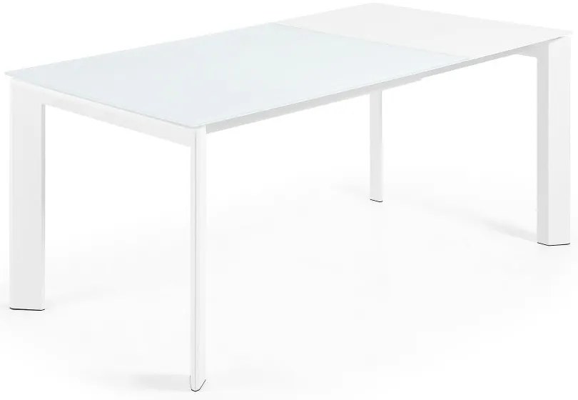Rozkładany stół z dodatkowym blatem ze szklanym blatem 80x120 cm Axis – Kave Home