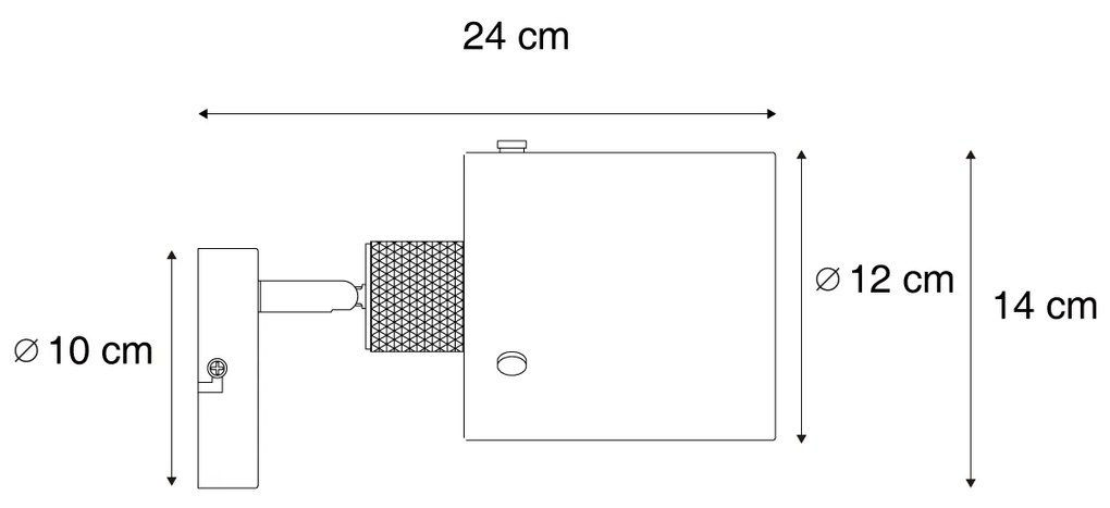 Designerski reflektor ścienny brązowy z przezroczystym szkłem - Domo Nowoczesny Oswietlenie wewnetrzne
