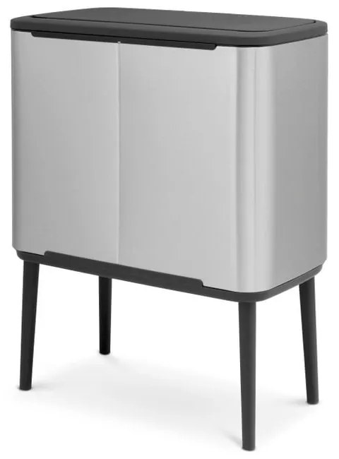Stalowy kosz na śmieci do segregacji odpadów otwierany na dotyk w kolorze srebra z połyskiem 34 l Bo Touch Bin – Brabantia