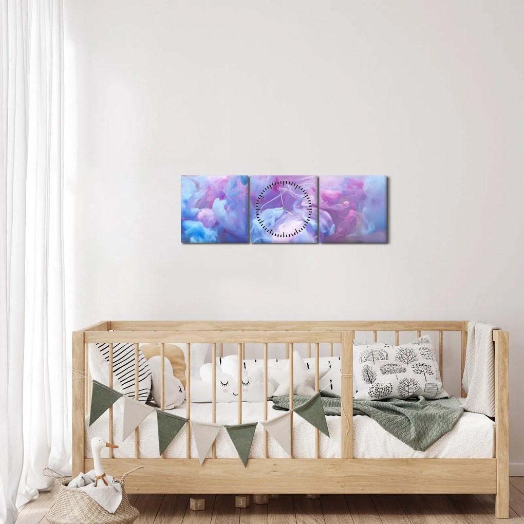 Obraz - Dym (z zegarem) (90x30 cm)