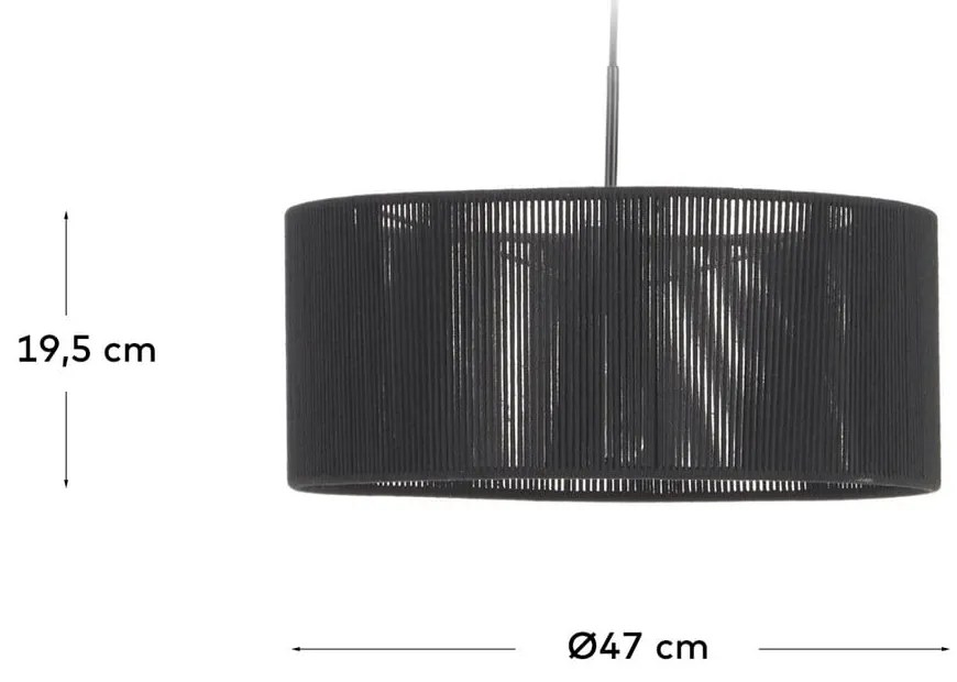 Czarny tekstylny abażur ø 47 cm Cantia – Kave Home