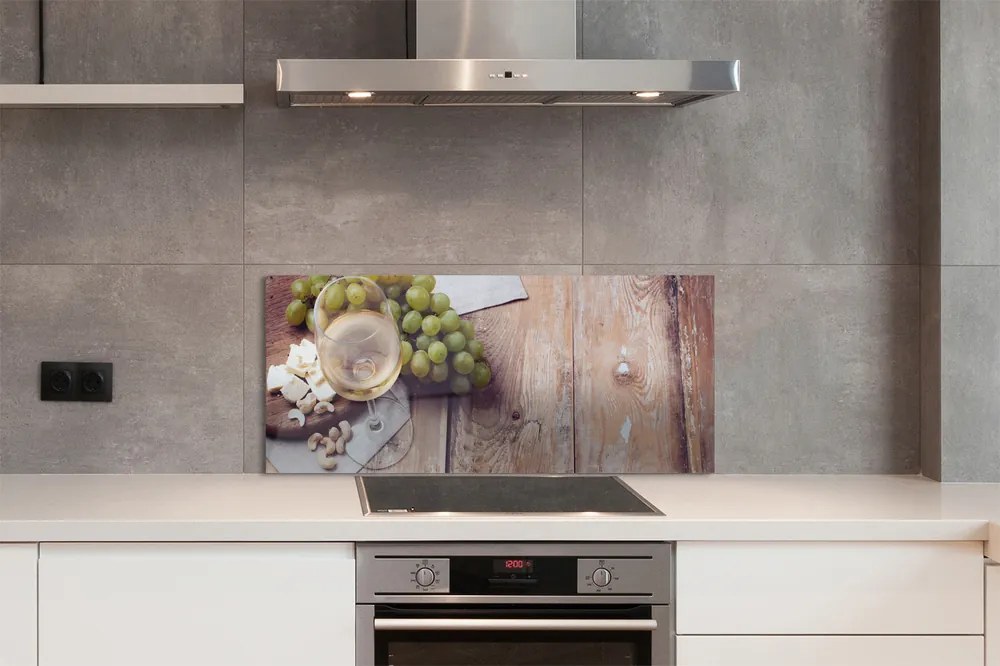 Szklany Panel Przekąski i Czerwone Wino